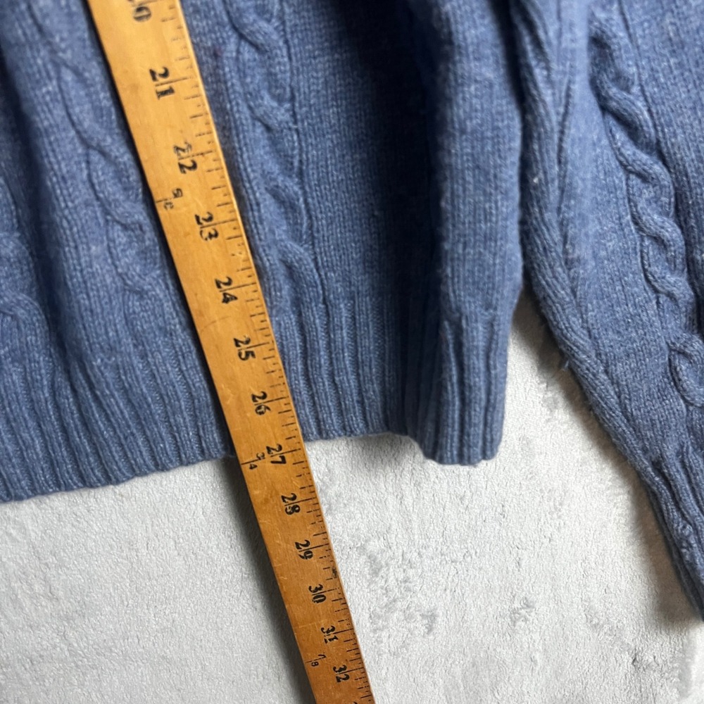 Brooks Brothers 346 Mens Cable Knit Sweater Blue Wool Nylon Blend Size XL - Picture 4 of 10